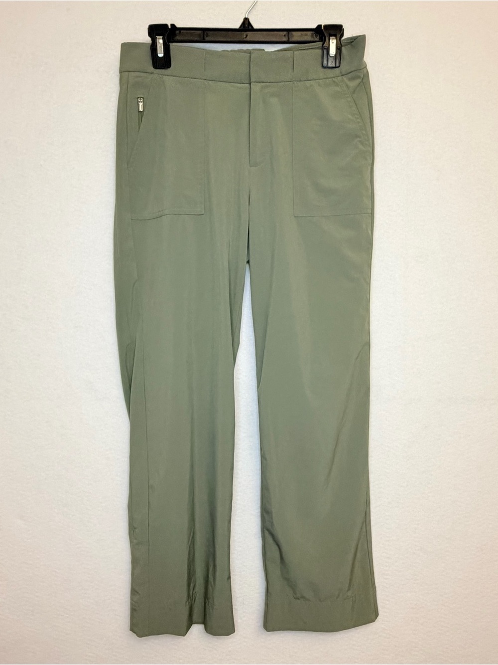 Athleta Tribeca Utility Crop Pants Olive Green Size 2 Featherweight Stretch